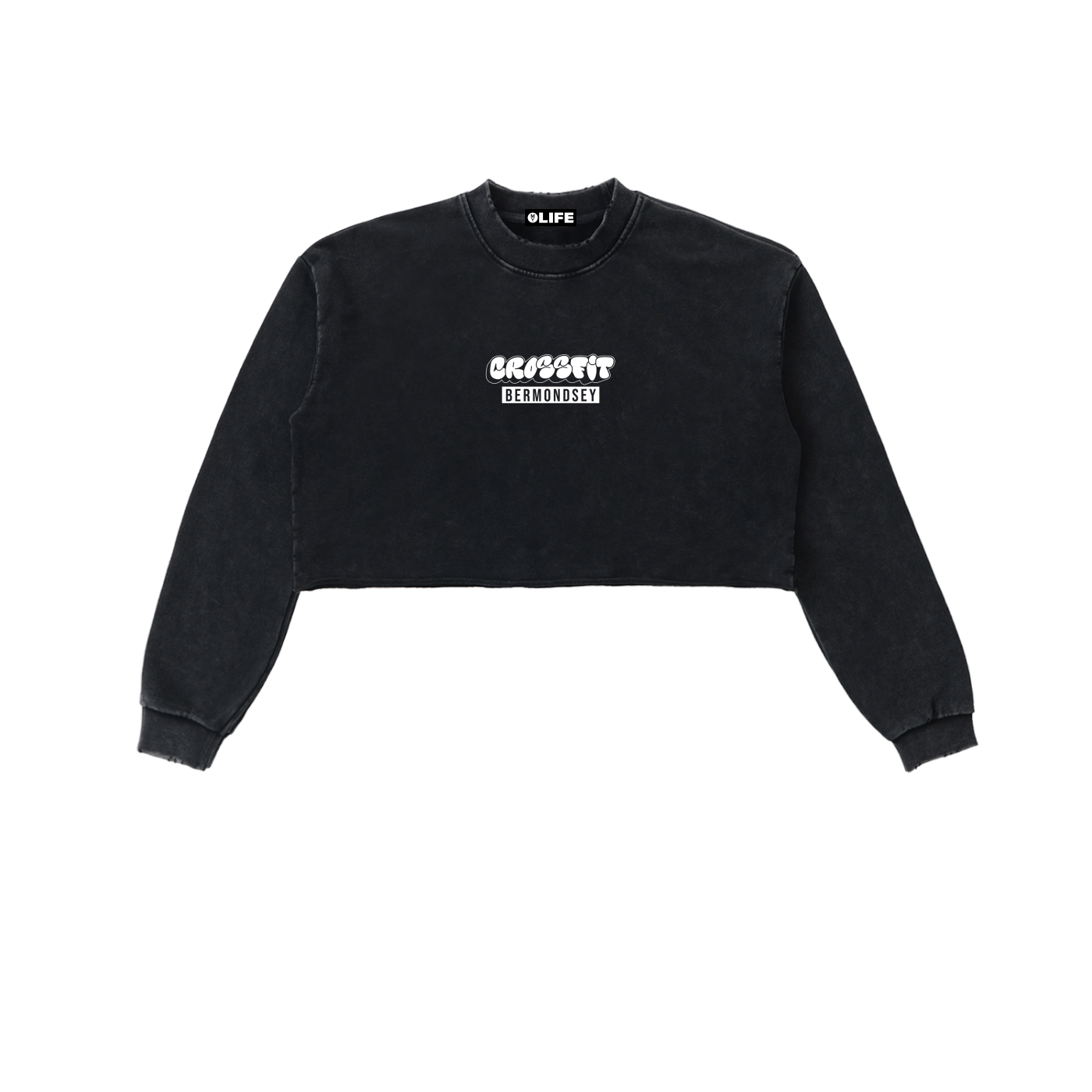Graffiti Snow Washed Cropped Sweatshirt - Bermondsey