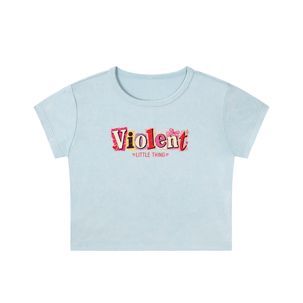 Violent Little Thing Women's Snow Washed Crop Top
