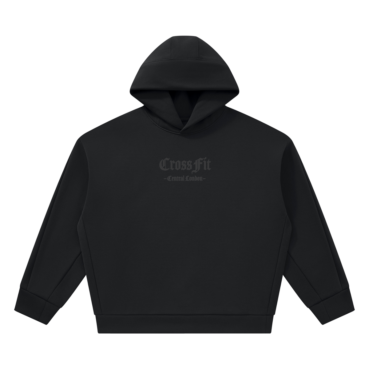 Black On Black Unisex Heavyweight Boxy Hoodie - Central London