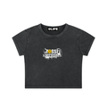 Women's Chalk logo Snow Washed Crop Top - Bermondsey