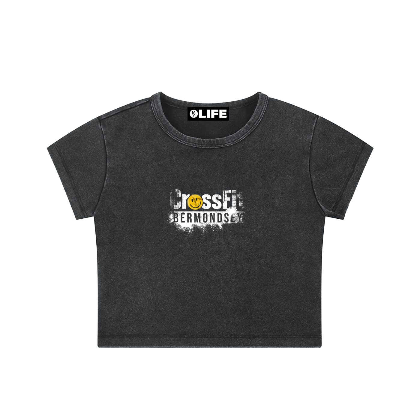 Women's Chalk logo Snow Washed Crop Top - Bermondsey