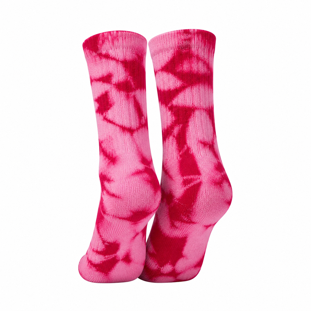 PREORDER LIMITED RUN Pink & Red Tie Dye Athletic Socks