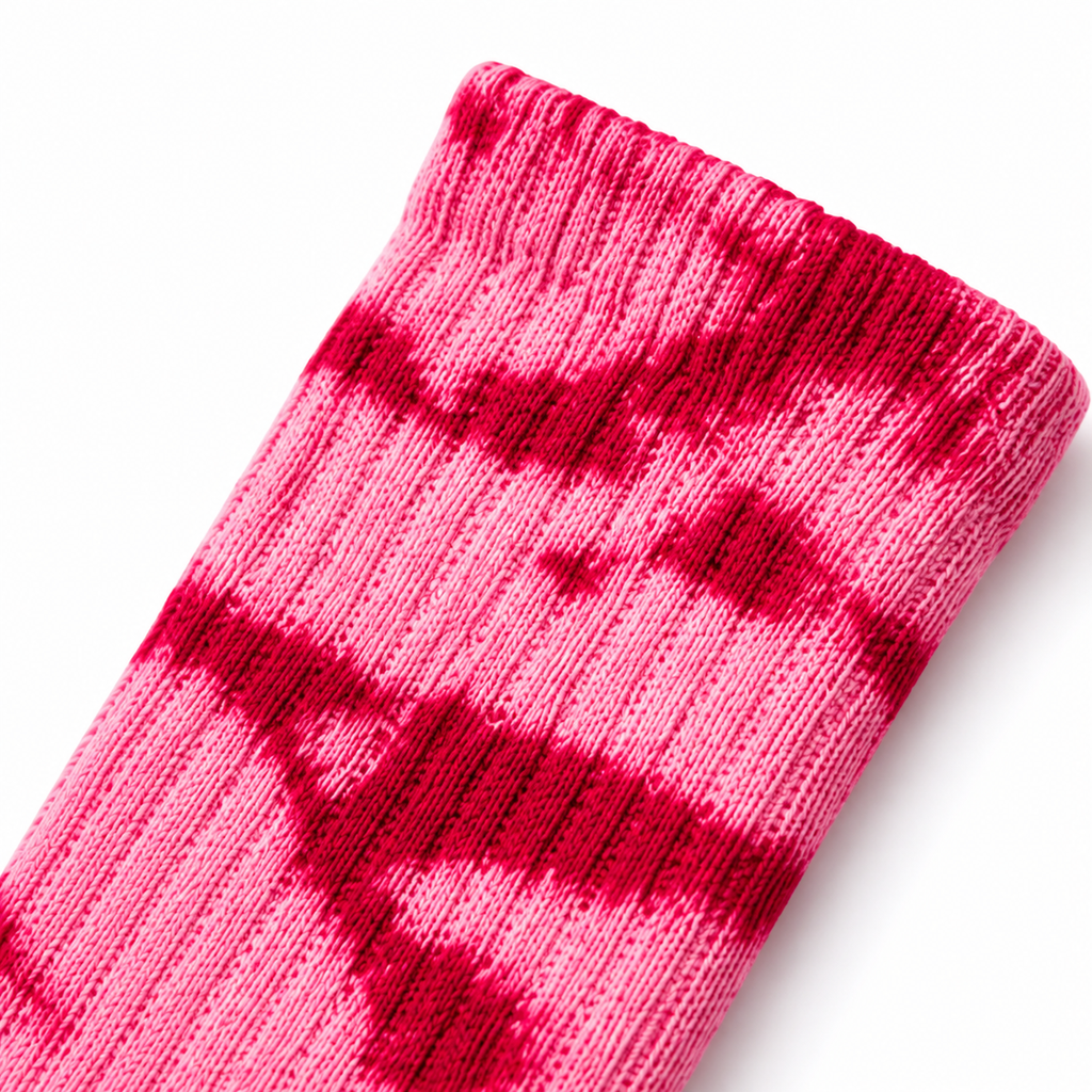 PREORDER LIMITED RUN Pink & Red Tie Dye Athletic Socks