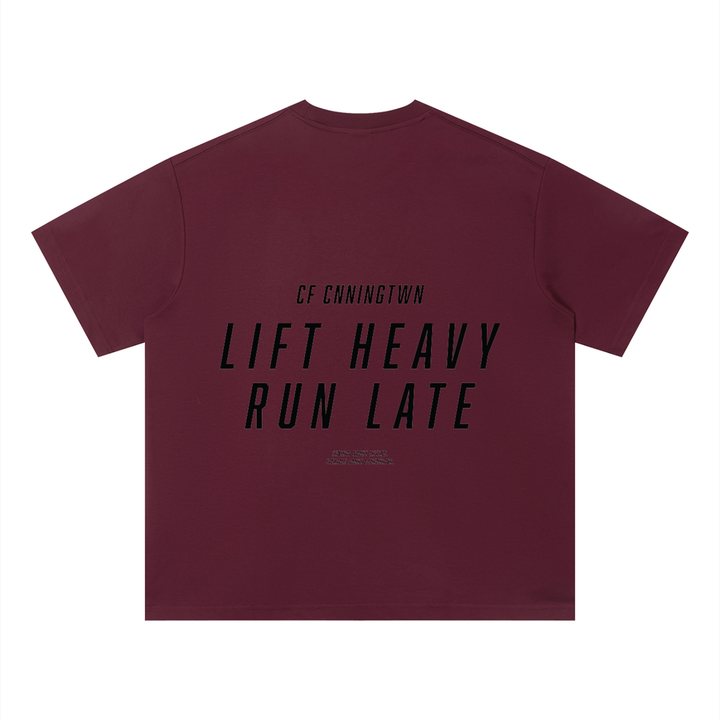 Lift Heavy, Run Late Unisex Quick-Dry Loose Fit Boxy T-Shirt - Canning Town