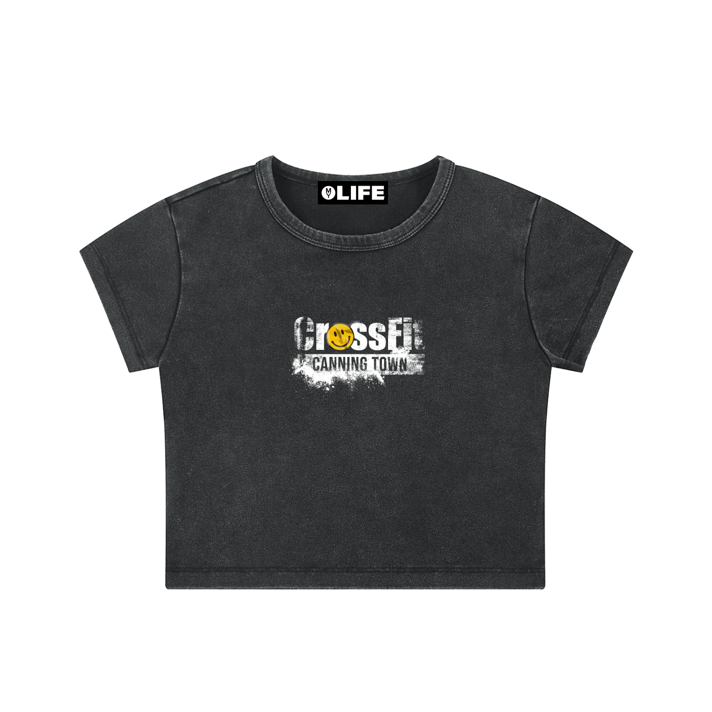 Women's Chalk logo Snow Washed Crop Top - Canning Town
