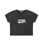 Women's Chalk logo Snow Washed Crop Top - Canning Town