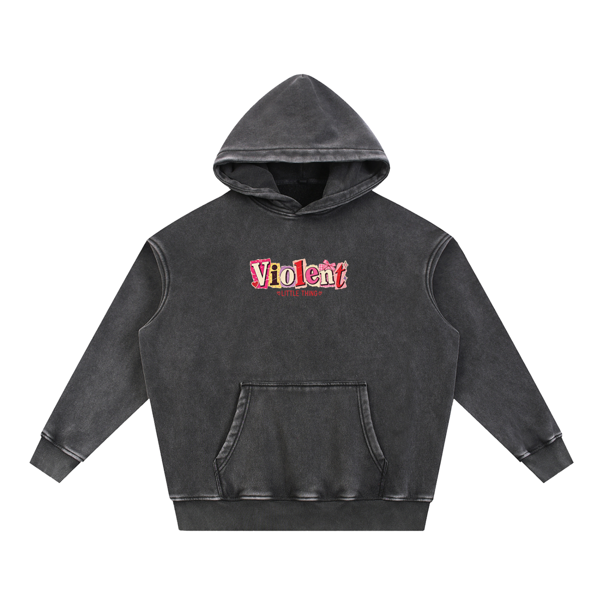 Violent Little Thing Women's Snow Wash Oversize Hoodie