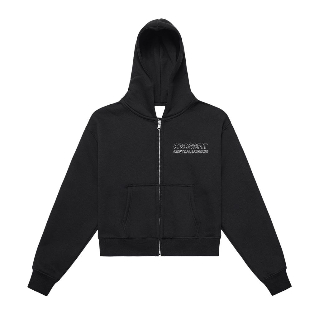 Fleeced Zip-Up Cropped Hoodie - Central London