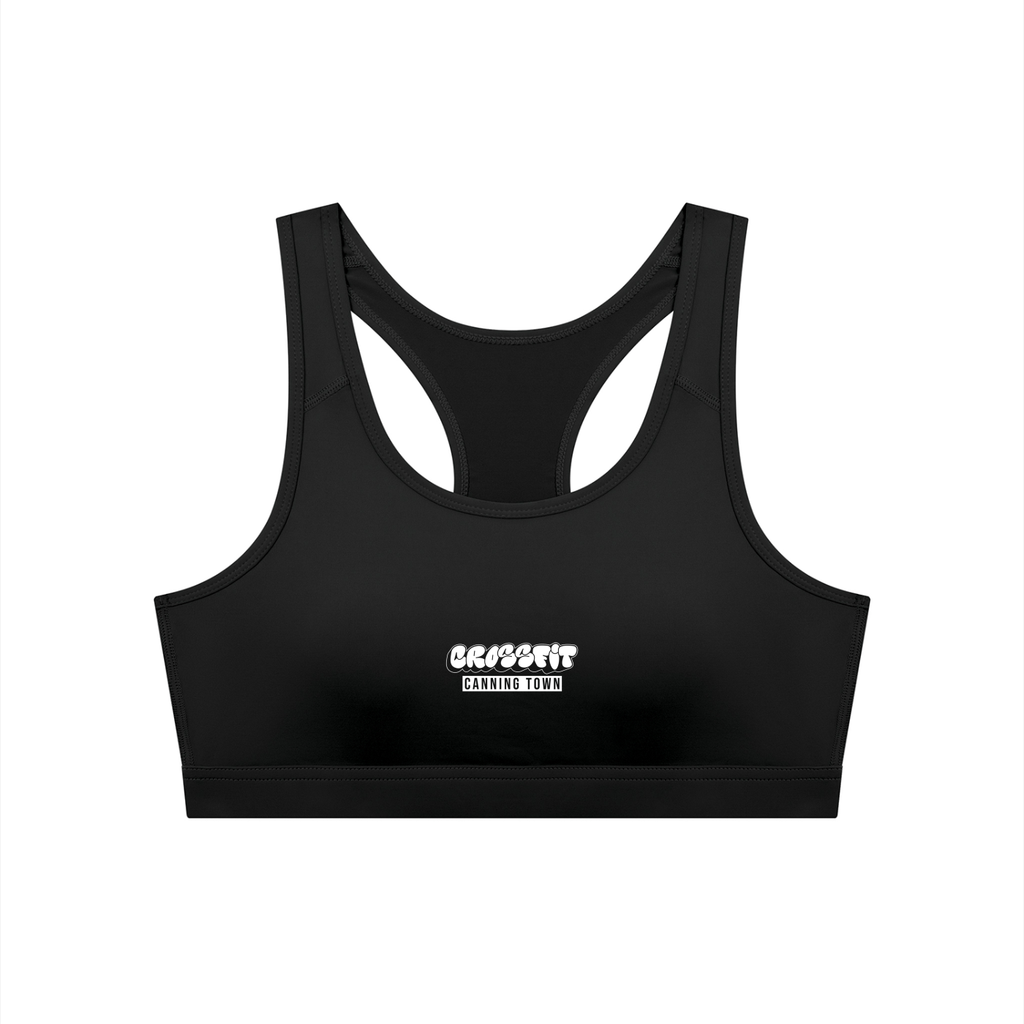 Graffiti Logo Women's Cropped Sports Bra - Canning Town