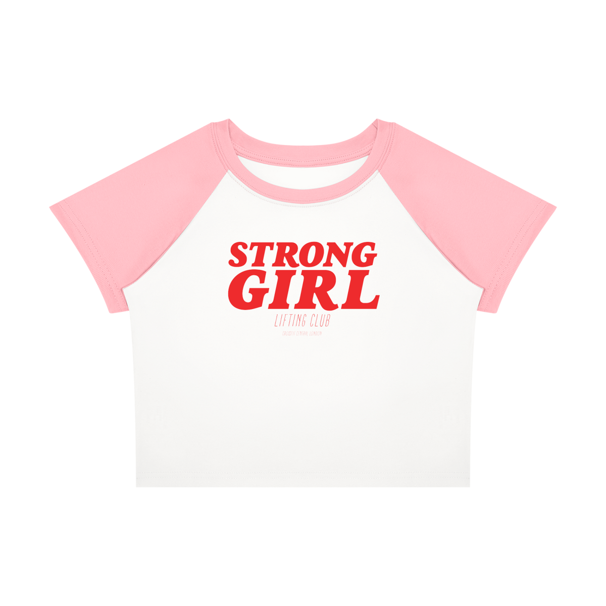 Strong Girl Lifting Club Women’s Raglan Sleeve Block Colour T-Shirt - Central London