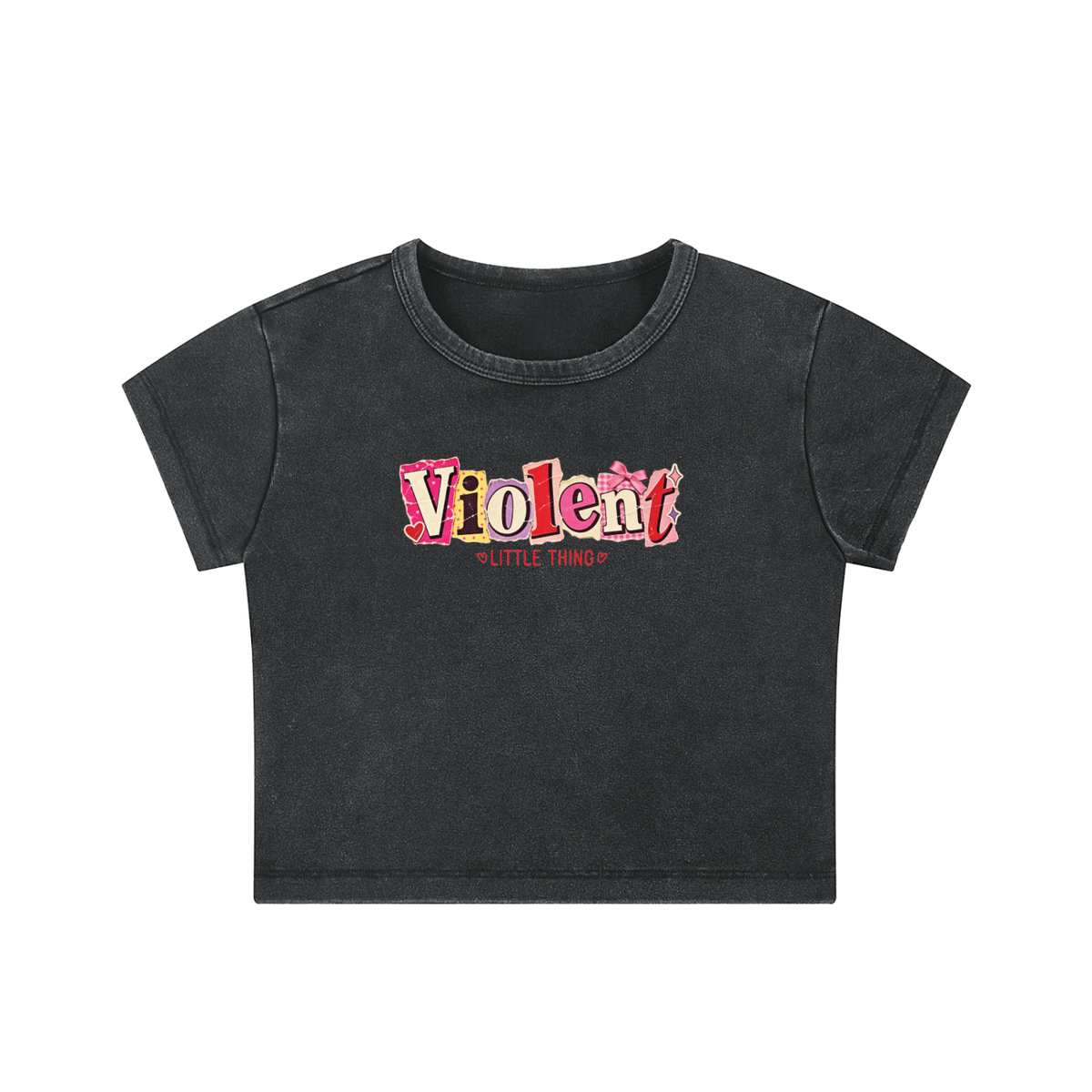 Violent Little Thing Women's Snow Washed Crop Top